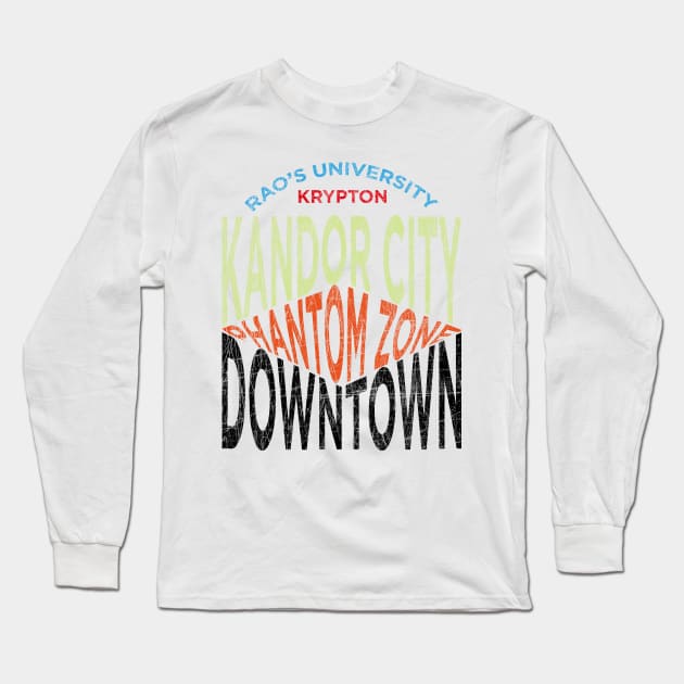 Kandor City Long Sleeve T-Shirt by CrawfordFlemingDesigns